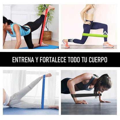 Set 5 Bandas Elásticas para Ejercicio y Entrenamiento con Niveles de Resistencia