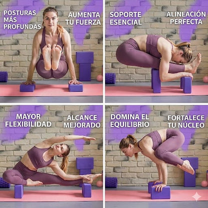 Ladrillo de Yoga Antideslizante JBEM Sport  Ligero, Ergonómico y Duradero